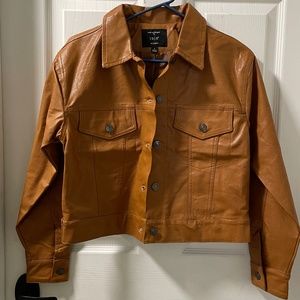 Iris L.A camel-brown Leather vegan Jacket Size S